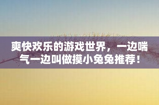 爽快欢乐的游戏世界，一边喘气一边叫做摸小兔兔推荐！