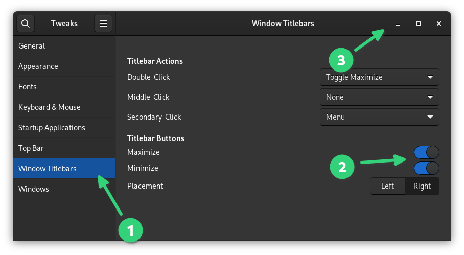 在 GNOME 中添加最小化和最大化按钮