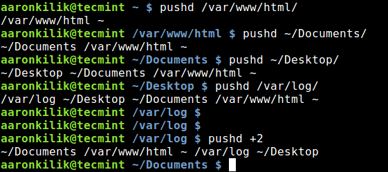 高效的浏览 Linux 目录结构：pushd和popd命令