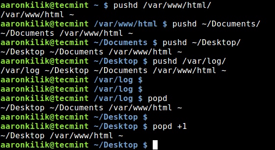 高效的浏览 Linux 目录结构：pushd和popd命令