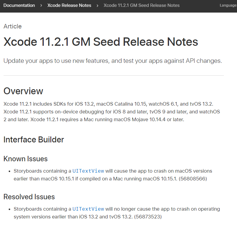 苹果推送Xcode 11.2.1 GM seed紧急更新