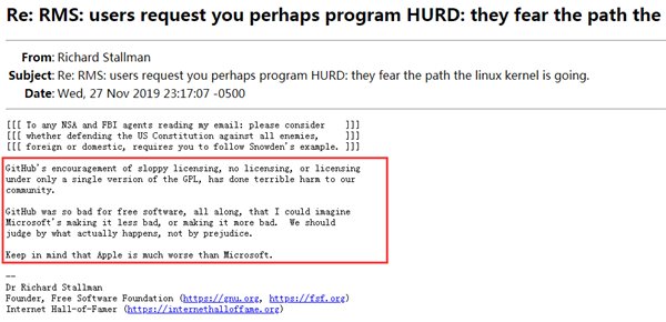 RMS指责：GitHub对Linux等自由软件造成了伤害