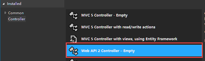 创建一个完整的ASP.NET Web API项目