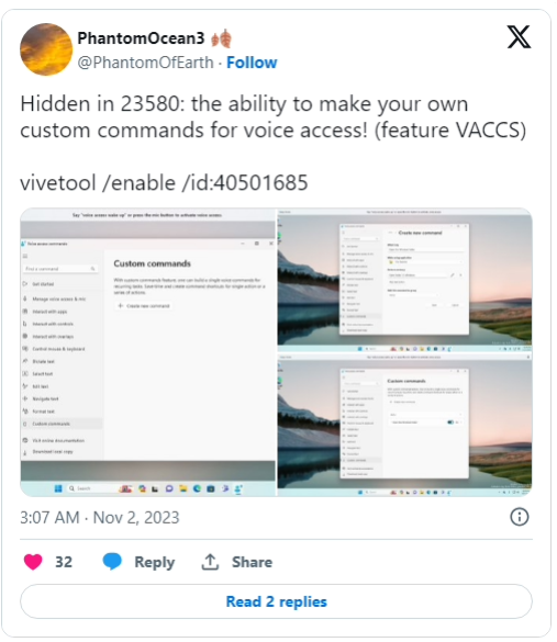 Windows 11 学院：在 Windows 11 Build 23580 中，如何自定义 Voice Access 语音命令