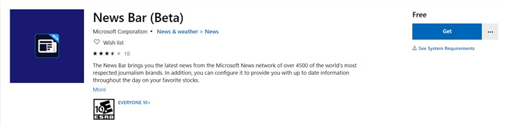 微软 News Bar 应用新增滚动新闻形态：致敬电视新闻？
