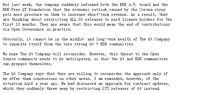KDE 社区称 Qt 公司正考虑仅面向付费用户提供新版本