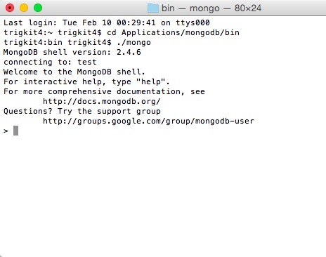 在Mac OS上安装使用MongoDB的教程