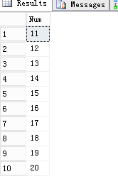 SQL Server 实现数字辅助表实例代码