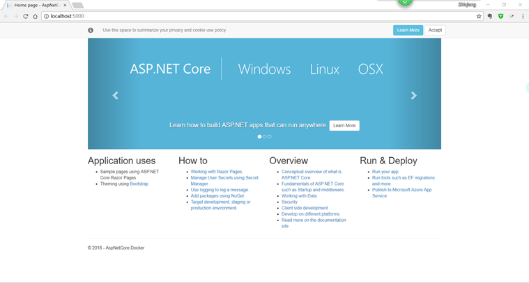 ASP.NET Core 2.1 使用Docker运行的方法步骤
