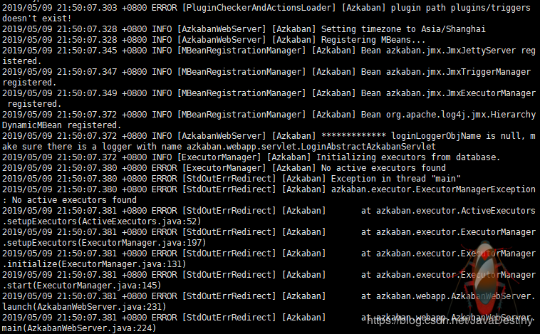 Azkaban报错-azkaban.executor.ExecutorManagerException: No active executors found