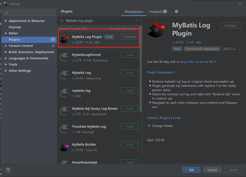 IDEA插件之Mybatis Log plugin 破解及安装方法