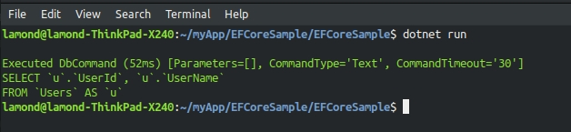 .net core实用技巧——将EF Core生成的SQL语句显示在控制台中