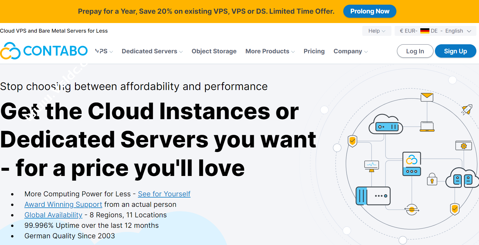 Contabo：已购VPS用户续费1年可享8折优惠，适用于VPS/VDS/物理服务器