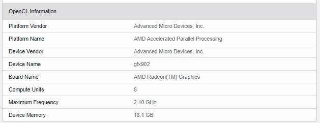 AMD R9 5900H 核显曝光：Vega 8，频率高达 2.1GHz