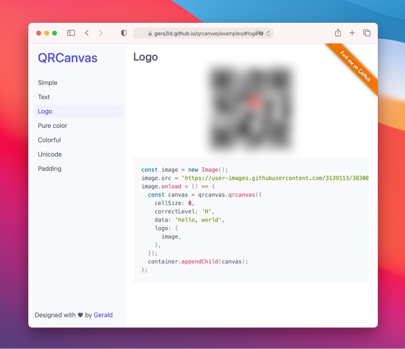 QRCanvas-动态生成二维码的开源优秀JS库