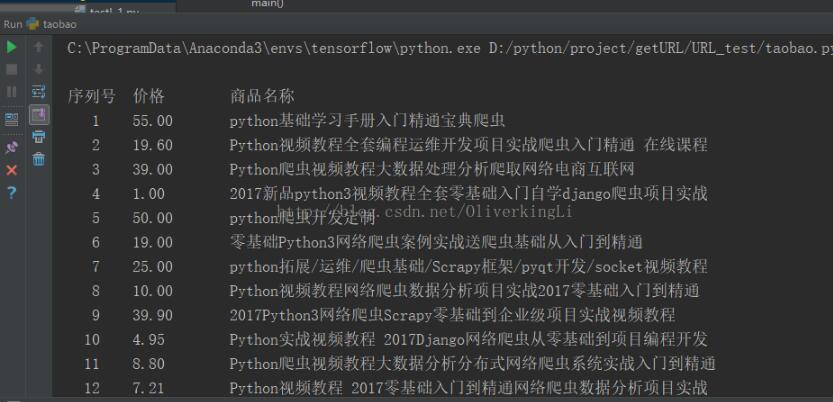 python爬虫爬取淘宝商品信息