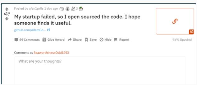 创业失败后，我决定开源所有产品代码