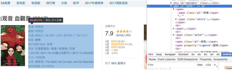 一个简单的python爬虫程序 爬取豆瓣热度Top100以内的电影信息