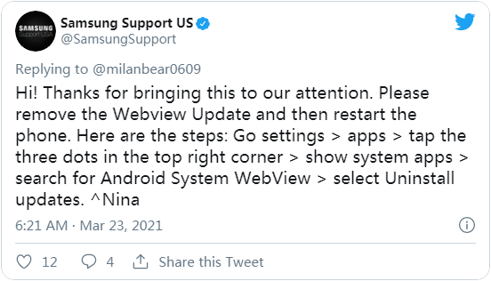谷歌正在修复Android系统WebView组件引发的应用崩溃问题