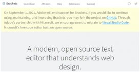 不敌微软 VS Code：Adobe Brackets 编辑器宣布于 9 月 1 日停止支持