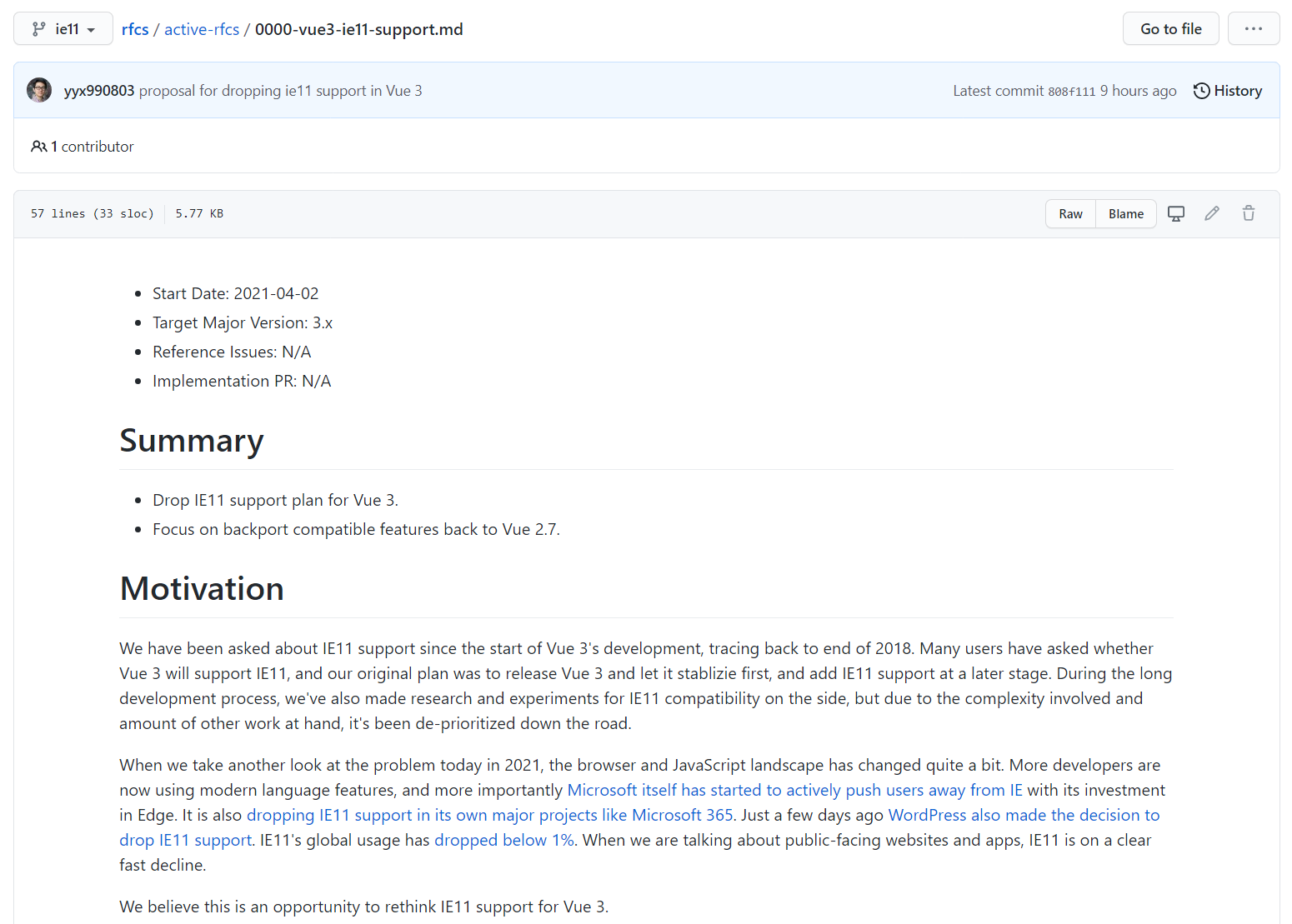 Vue 3 计划放弃支持 IE11