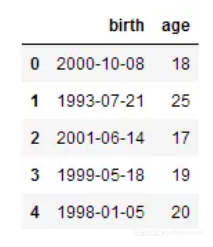 在Python dataframe中出生日期转化为年龄的实现方法