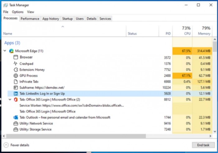 Windows 10任务管理器优化Edge：更直观显示进程用途