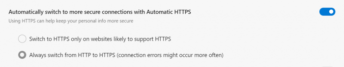推动安全浏览：微软为Edge浏览器引入自动HTTPS切换功能