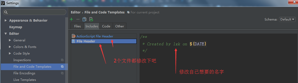 IntelliJ IDEA修改新建文件自动生成注释的user名