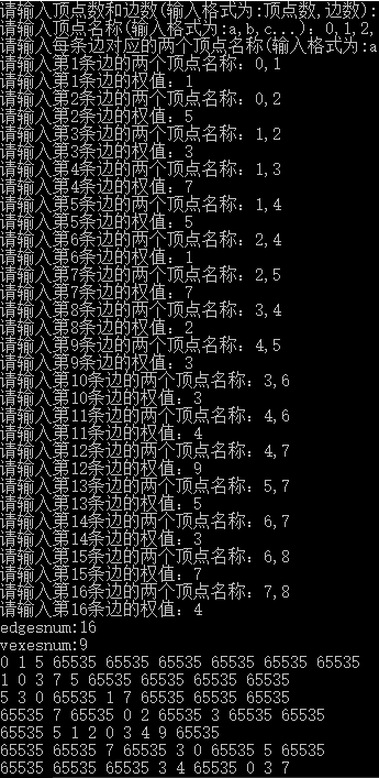 C语言实现图的最短路径Floyd算法