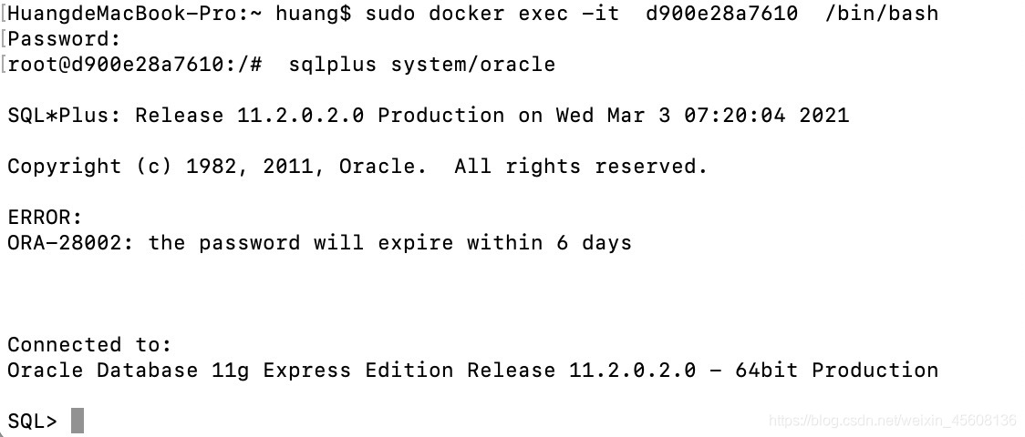 如何在mac上用docker对Oracle进行部署使用