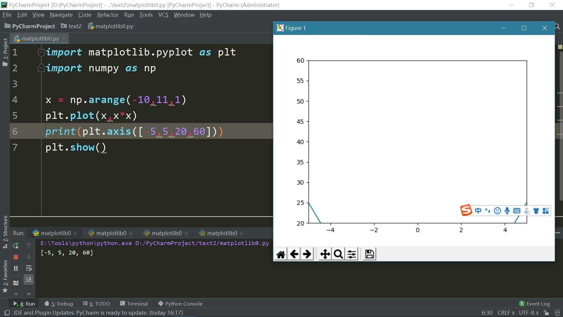 Python matplotlib学习笔记之坐标轴范围
