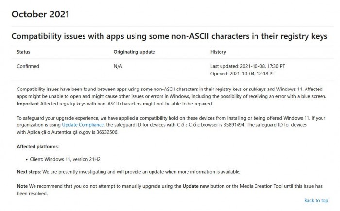 微软承认Windows 11存在一个问题：无法在注册表中处理非ASCII字符