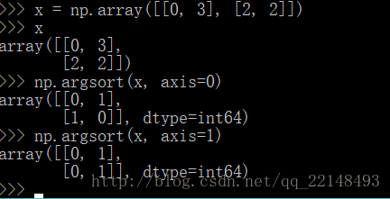 浅谈numpy.where() 的用法和np.argsort()的用法说明