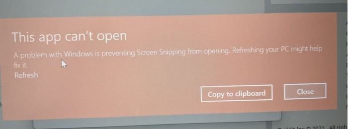 Windows 11用户反馈无法打开Snipping Tool