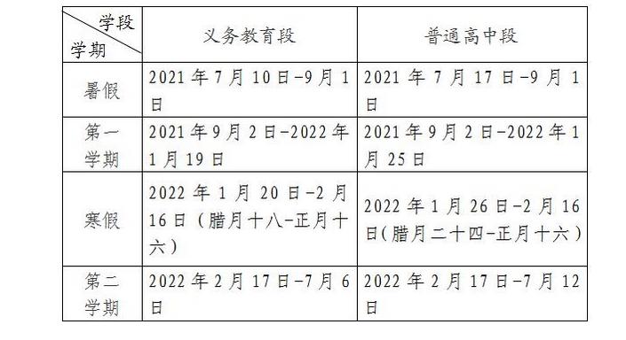 2021年什么时候放寒假？2021年中小学放寒假安排时间表最新