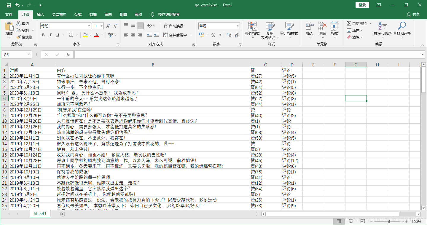 python爬取网页版QQ空间,生成各类图表