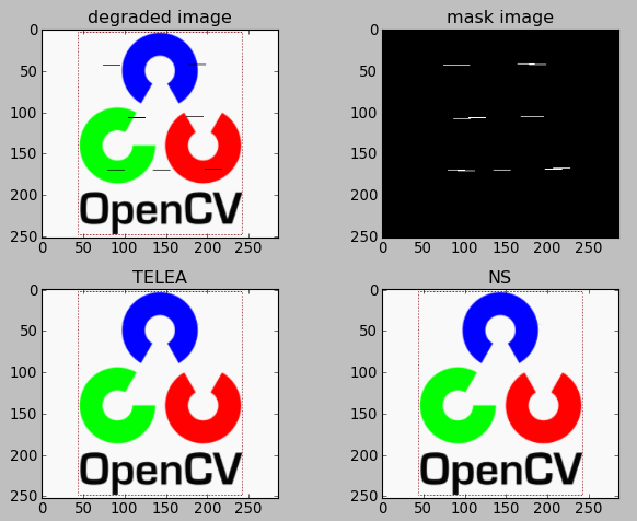 Python-OpenCV中的cv2.inpaint()函数的使用