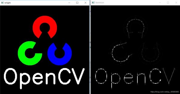 基于Python的OpenCV骨架化图像并显示(skeletonize)