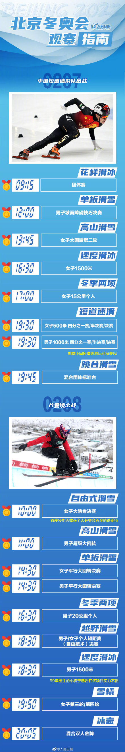 北京2022年冬奥会赛程 北京冬奥会金牌赛事指南