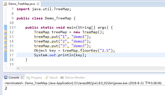 java中TreeMap集合的常用方法详解