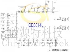 矽源特CD3314L是音量音调低音、高音平衡度左右和响度前后控制的音频处理电路