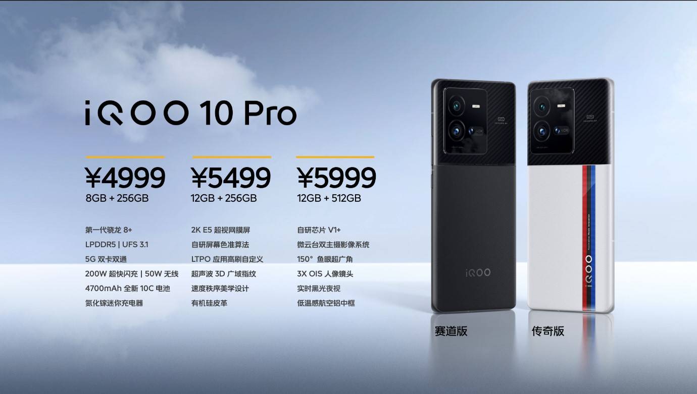 首发量产200W超快闪充，iQOO 10系列3699元起
