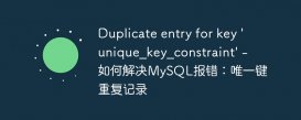 Duplicate entry for key &#039;unique_key_constraint&#039; - 如何解决MySQL报错：唯一键重复记录