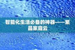 智能化生活必备的神器——紫晶家庭云