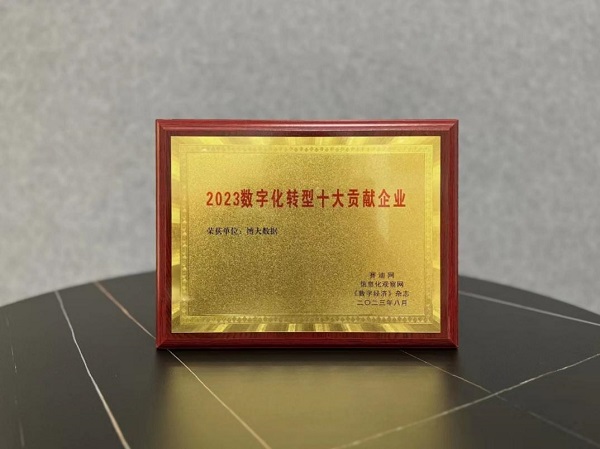 博大数据喜获“数字化转型十大贡献企业”奖，为数字中国贡献“智算”力量