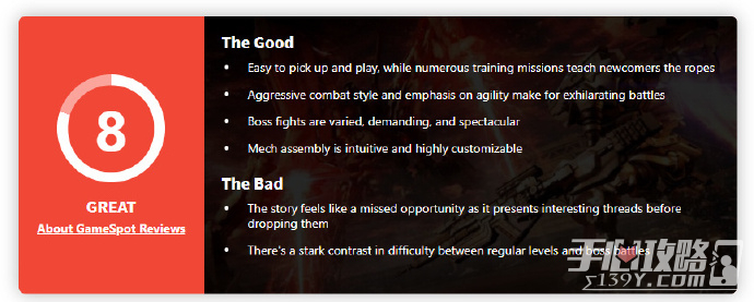《装甲核心6》获GameSpot8分评价