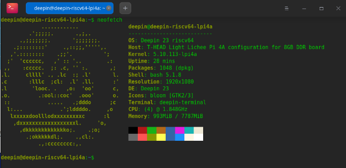 RISC-V 新成果，deepin 深度操作系统成功适配 LicheePi 4A 开发板