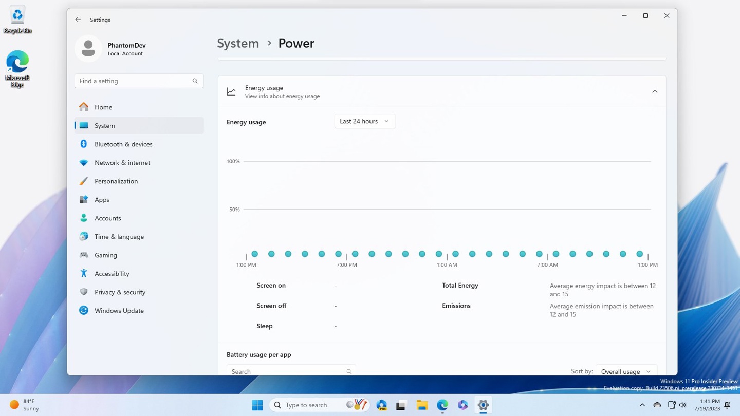 微软增强 Windows 11 系统：为无电池设备统计能源消耗数据