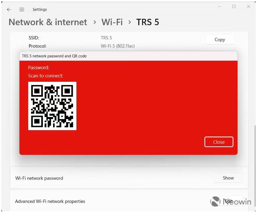 微软 Windows 11 Canary 预览版 Build 25977 发布：支持使用二维码共享 Wi-Fi 密码